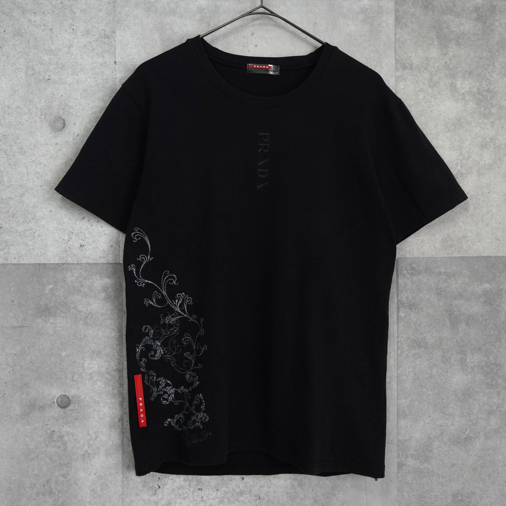 Prada 黑色运动徽标 T 恤