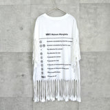 エムエムシックス メゾン マルジェラ カレンダーロゴ フリンジ Tシャツ ホワイト - NEWSED