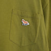 Maison Kitsune 橄榄绿双狐狸口袋 T 恤