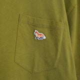 メゾンキツネ ダブルフォックス ポケット Tシャツ オリーブ - NEWSED