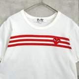 プレイ コムデギャルソン ハートロゴ Tシャツ ホワイト - NEWSED