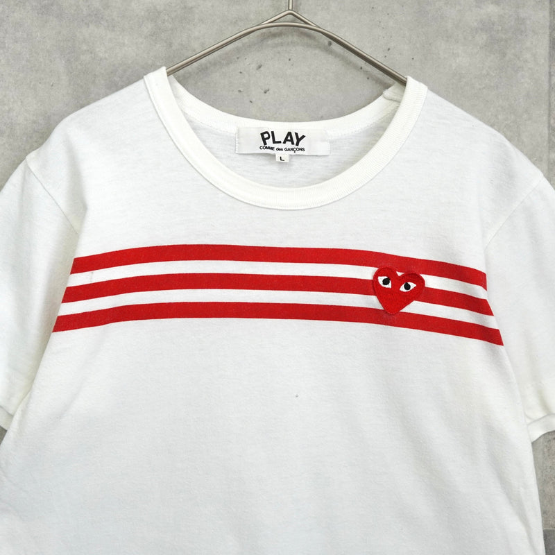 プレイ コムデギャルソン ハートロゴ Tシャツ ホワイト - NEWSED