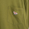 Maison Kitsune 橄榄绿双狐狸口袋 T 恤