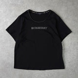 バーバリー ラインストーン ロゴ Tシャツ ブラック レディース - NEWSED