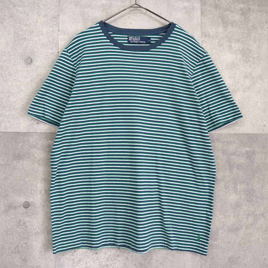 ポロ バイ ラルフローレン ロゴ刺繍 ボーダー柄 Tシャツ マルチカラー