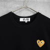Play Comme des Garçons 黑色心形徽标 T 恤