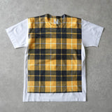 コムデギャルソン チェック柄 Tシャツ イエロー / ホワイト - NEWSED