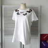 Valentino Butterfly Embroidered T-Shirt in White