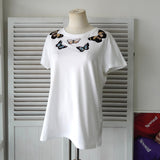 バレンティノ バタフライ 刺繍 Tシャツ ホワイト - NEWSED