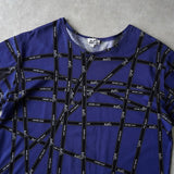 エルメス ロゴ リボン 総柄 半袖トップス Tシャツ ネイビー - NEWSED