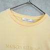 Maison Kitsune logo embroidered T-shirt in pastel yellow