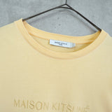 メゾン キツネ ロゴ 刺繍 Tシャツ パステルイエロー - NEWSED