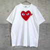 プレイ コム デ ギャルソン ハートロゴ プリント Tシャツ ホワイト