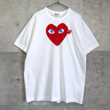 プレイ コム デ ギャルソン ハートロゴ プリント Tシャツ ホワイト - NEWSED