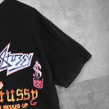 ステューシー ロゴ アート ペイント Tシャツ ブラック - NEWSED