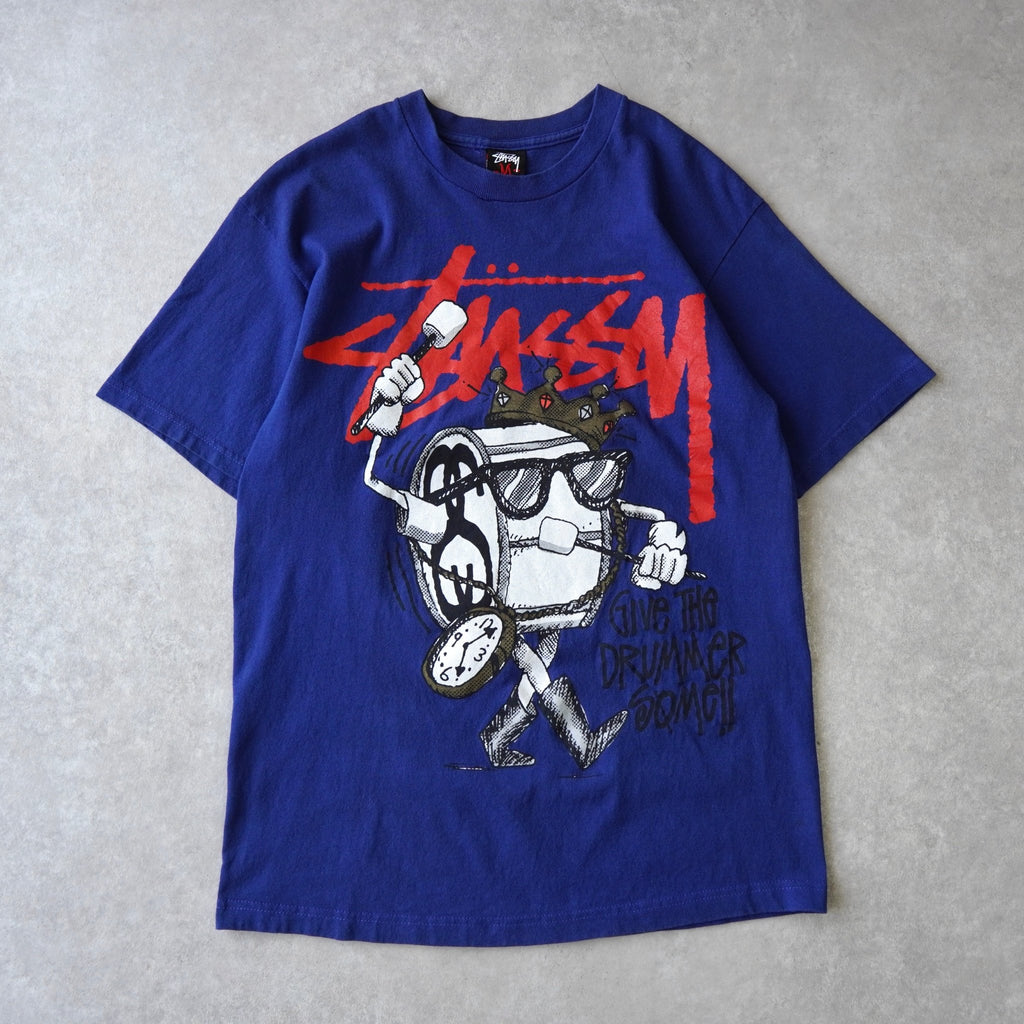 Stüssy 蓝色徽标印花 T 恤