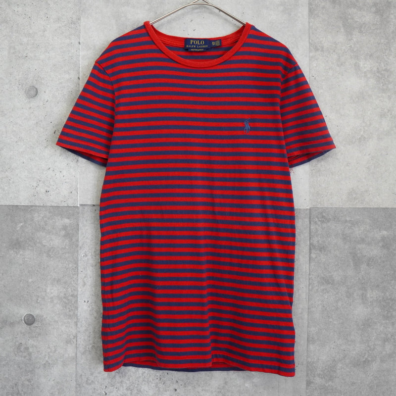 ポロ ラルフローレン ロゴ刺繍 ボーダー柄 Tシャツ レッド / ネイビー - NEWSED