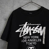 ステューシー 両面プリント Tシャツ ブラック - NEWSED