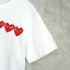 Play Comme des Garçons 白色心形徽标 T 恤