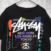 Stüssy 世界巡回赛图案 T 恤（黑色）