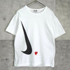 PLAY Comme des Garçons x Nike Heart Logo Swoosh Logo T-Shirt White