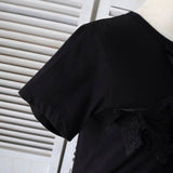 コムデギャルソン フリル レース Tシャツ ブラック レディース - NEWSED