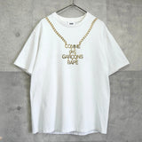 コムデギャルソン × アベイシングエイプ チェーンネックレス 転写 Tシャツ ホワイト - NEWSED