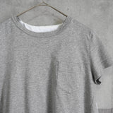 サカイ ドッキング プリーツ ブラウス Tシャツ 半袖トップス グレー / アイボリー レディース - NEWSED