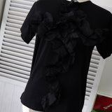 コムデギャルソン フリル レース Tシャツ ブラック レディース - NEWSED