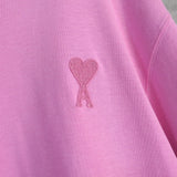 アミパリ アミパリス ハートロゴ オーバーサイズ Tシャツ ピンク - NEWSED