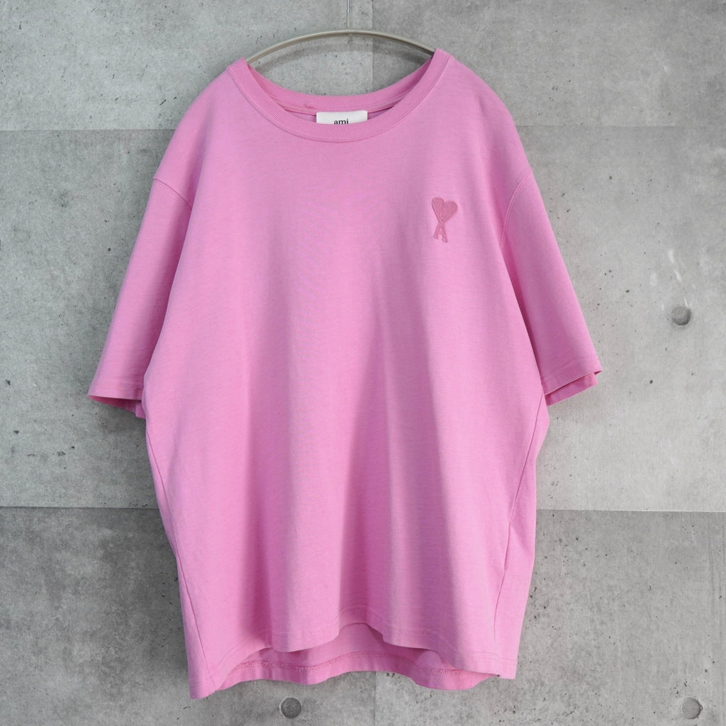 アミパリ アミパリス ハートロゴ オーバーサイズ Tシャツ ピンク