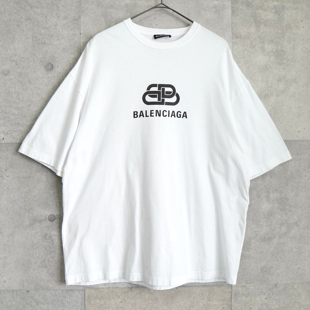 Balenciaga 徽标超大 T 恤白色