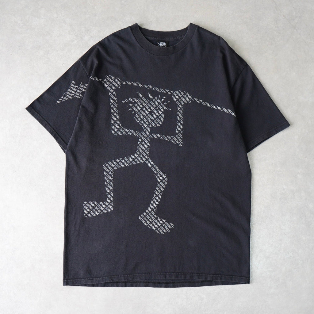 Stussy Shadow Man 双面印花 T 恤 黑色