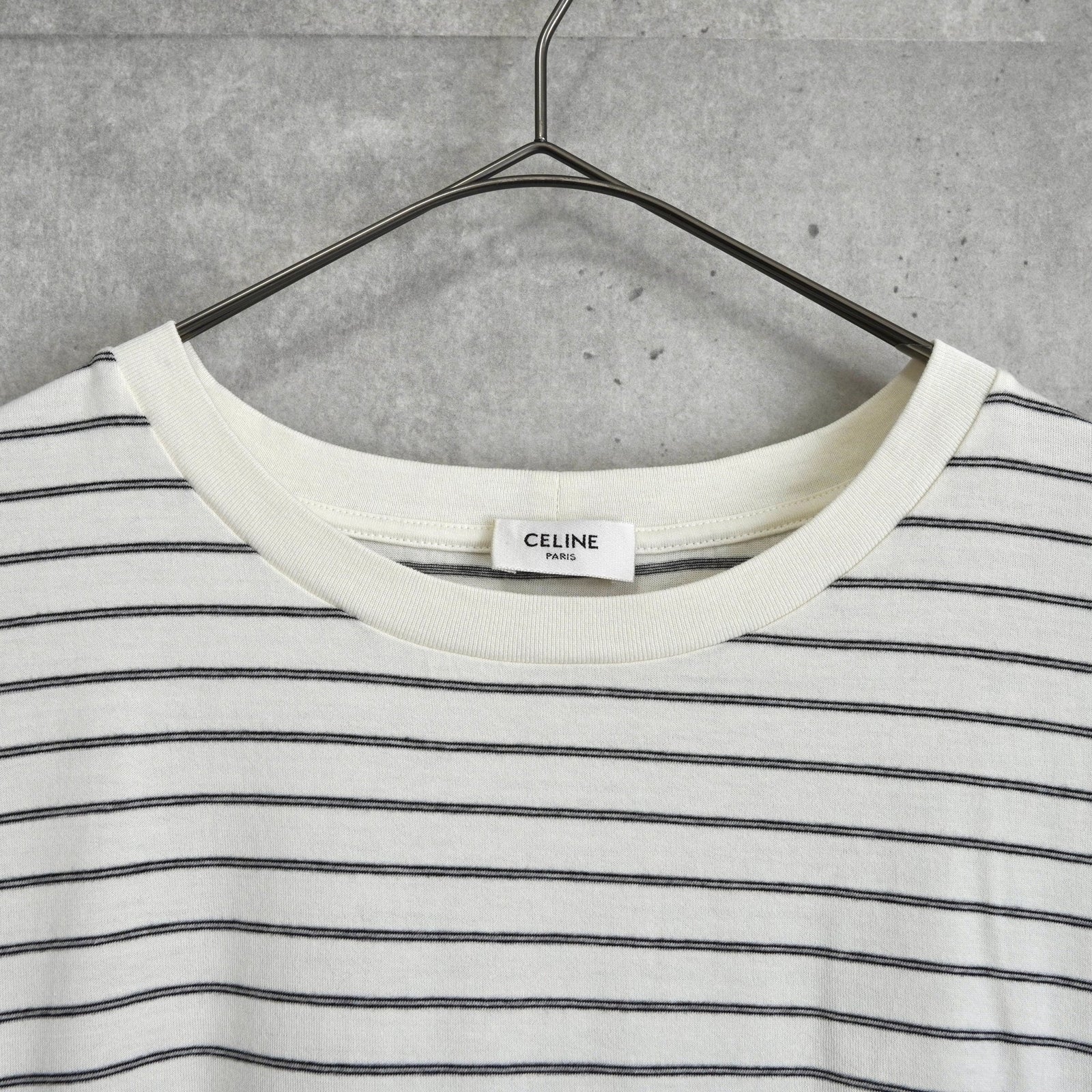 セリーヌ トリオンフ ボーダー柄 Tシャツ ホワイト タグ付き未使用