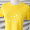 Courrèges Logo Sporty Fabric T-Shirt, Short Sleeve Top, Yellow, Women's