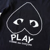Play Comme des Garçons 黑色心形徽标 T 恤