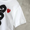 Play Comme des Garçons 白色心形徽标印花 T 恤