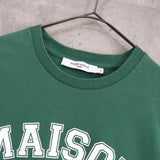 メゾンキツネ カレッジロゴ Tシャツ グリーン - NEWSED
