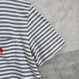 ポロ ラルフローレン スモールポニー ロゴ ボーダー Tシャツ グレー / ホワイト - NEWSED