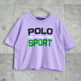 ポロ スポーツ ラルフローレン ショート丈 ロゴ Tシャツ パープル - NEWSED