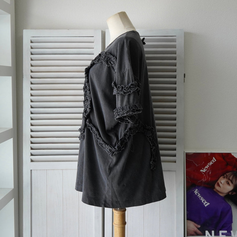 ドリス ヴァン ノッテン フリル 半袖トップス Tシャツ ダークグレー レディース - NEWSED