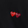 Play Comme des Garçons 黑色心形徽标 T 恤