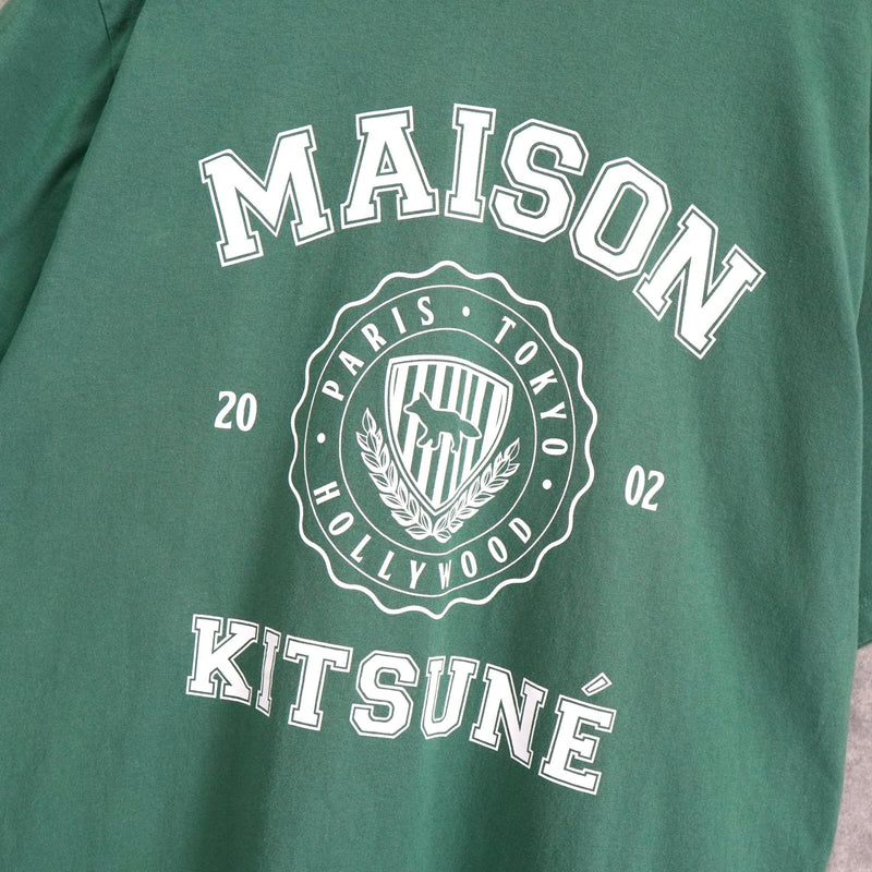 メゾンキツネ カレッジロゴ Tシャツ グリーン - NEWSED