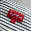 Supreme Logo Striped Long Sleeve T-Shirt in Ivory/Navy