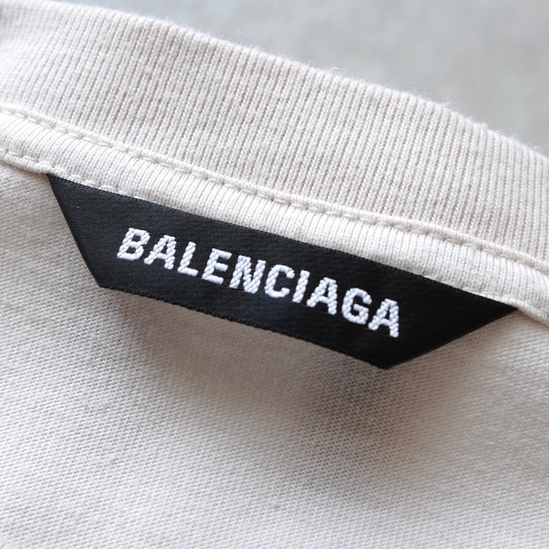 【美品】バレンシアガ バックロゴ オーバーサイズ Tシャツ ベージュ S 中古・古着通販】BALENCIAGA (バレンシアガ) バックロゴ刺繍オーバー トップス