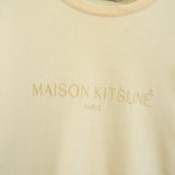 メゾン キツネ ロゴ 刺繍 Tシャツ パステルイエロー - NEWSED