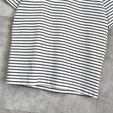 ラコステ ロゴ ボーダー 鹿の子 Tシャツ ブラック × ホワイト - NEWSED