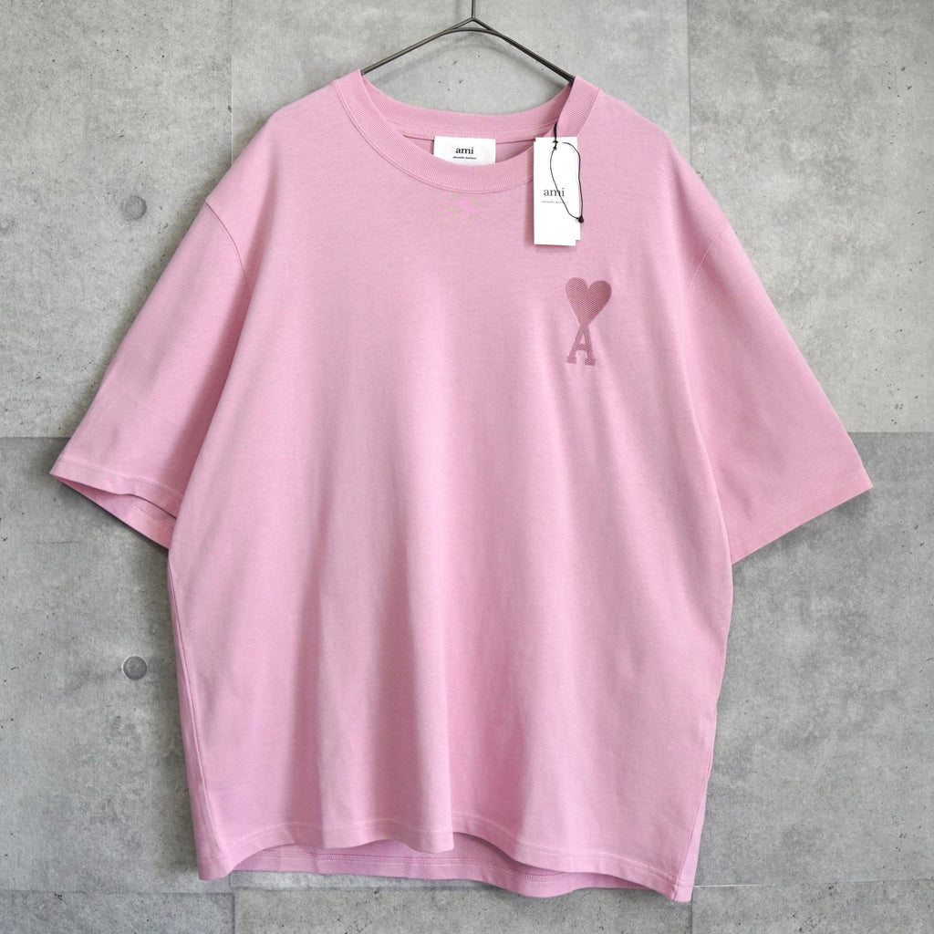 Ami Paris heart logo T-shirt, pink, unused with tags