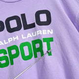 ポロ スポーツ ラルフローレン ショート丈 ロゴ Tシャツ パープル - NEWSED