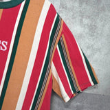 ゲス ロゴ 刺繍 ストライプ柄 Tシャツ マルチカラー - NEWSED